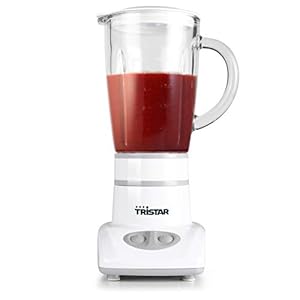 Tristar BL-4431 Blender – Roestvrijstalen messen – Vaatwasbetendige onderdelen -2 Snelheden – 450 ml glazen kan – Compact