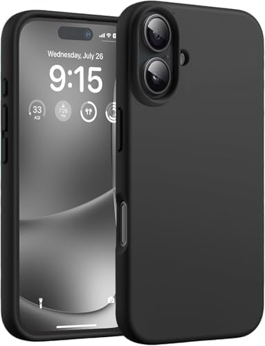 TOUCCH iPhone 16 Soft OG Silicone Back Case| Shock Proof Design & Camera Protection | Premium Rubberised Cover (Microfiber Lining) for Apple iPhone 16 | Ultra Smooth Silicone – Black
