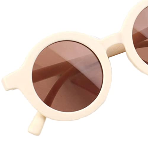 2X Lovely Kids Polarized Sunglasses, Flexible Round Eyewear Party Favor to Chose Beige2