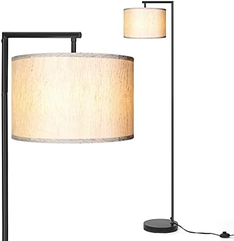 Floor Lamp, Modern Metal Standing Lamp with Shade for Bedroom, 64 Inch Minimalist Reading Light with Foot Control and 9W LED Bulb, Industrial Arc Tall Lamps for Living Room/ Office/Study Room