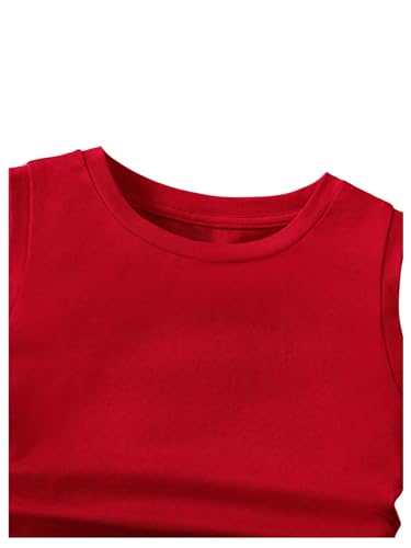 Milumia Girl's Ruched Knot Side Solid Round Neck Sleeveless Crop Tank Tops3
