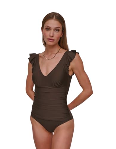 Maillot de bain gainant DKNY pour sculpter le ventre avec un décolleté V élégant