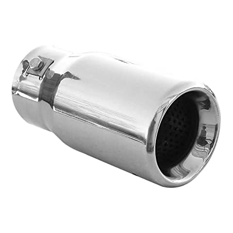 Auspuffblende Endrohr Endstuck Auspuff Blende Schalldampf Sportauspuff Universell Schalldampf Sport Tuning Optik Edelstahl Rund bis 59mm Chrom AutoHobby Cover
