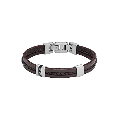 Fossil Herrenarmband aus Edelstahl oder Leder mit Faltverschluss