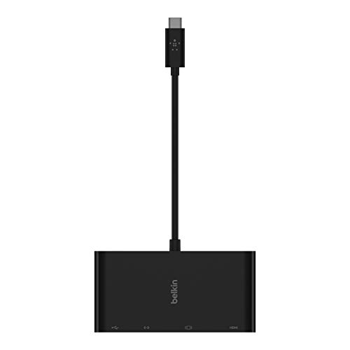 Image of Belkin 4-in-1 USB-C Hub, MultiPort Docking Station for iPad, iPad Mini, & MacBook, Mac Mini, MacBook Air, MacBook Pro with USB-C Gigabit Ethernet, USB-A 3.0, VGA, & 4K HDMI