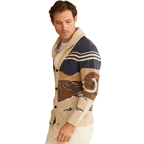 Pendleton Men's Carico Cotton Cardigan, Desert Blue, Small #TOP4