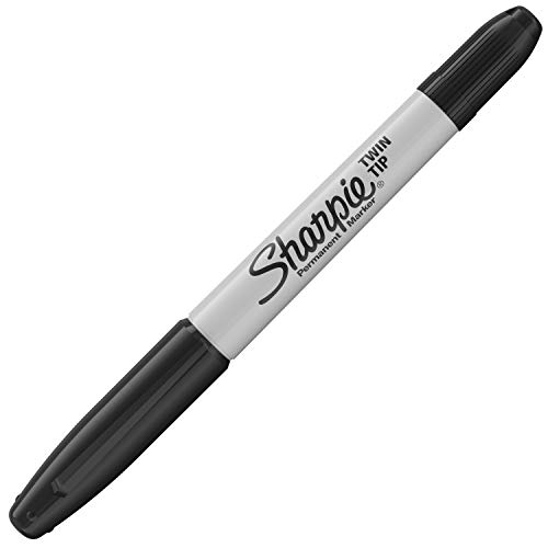 Sharpie Twin Tip Permanent Marker Ultra Fine & Fine Tip - Black (Pack Of 8) #TOP1