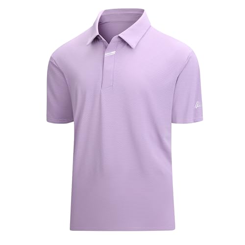 Image of Esabel.C Jacquard Golf Shirts for Men Moisture Wicking Short Sleeve Performance Dry Fit Active Mens Polo Shirts