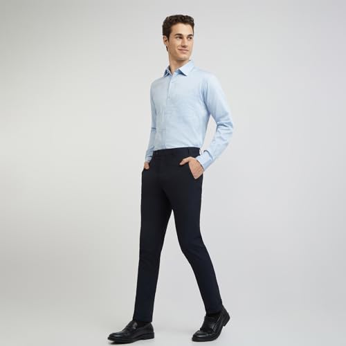 Image of Raymond Slim Fit Pure Cotton Structure Pattern Semi Cut Away Collar Formal Shirt