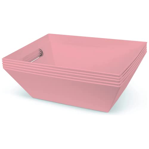 Image of [5pk] 8x10 inch Pink Gift Baskets Empty | Small Pink Rectangular Baskets with Handles | Gifts, Organizing, Nursery, Snacks, Wine | Valentines, Easter, Christmas | Gift to Impress - Upper Midland