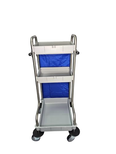 Carro de limpieza industrial de acero inoxidable 18/8 con protectores de rueda 5
