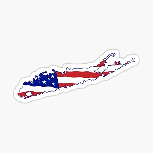 Long Island and Flag Sticker - Sticker Graphic - Auto, Wall, Laptop, Cell, Truck Sticker for Windows, Cars, Trucks