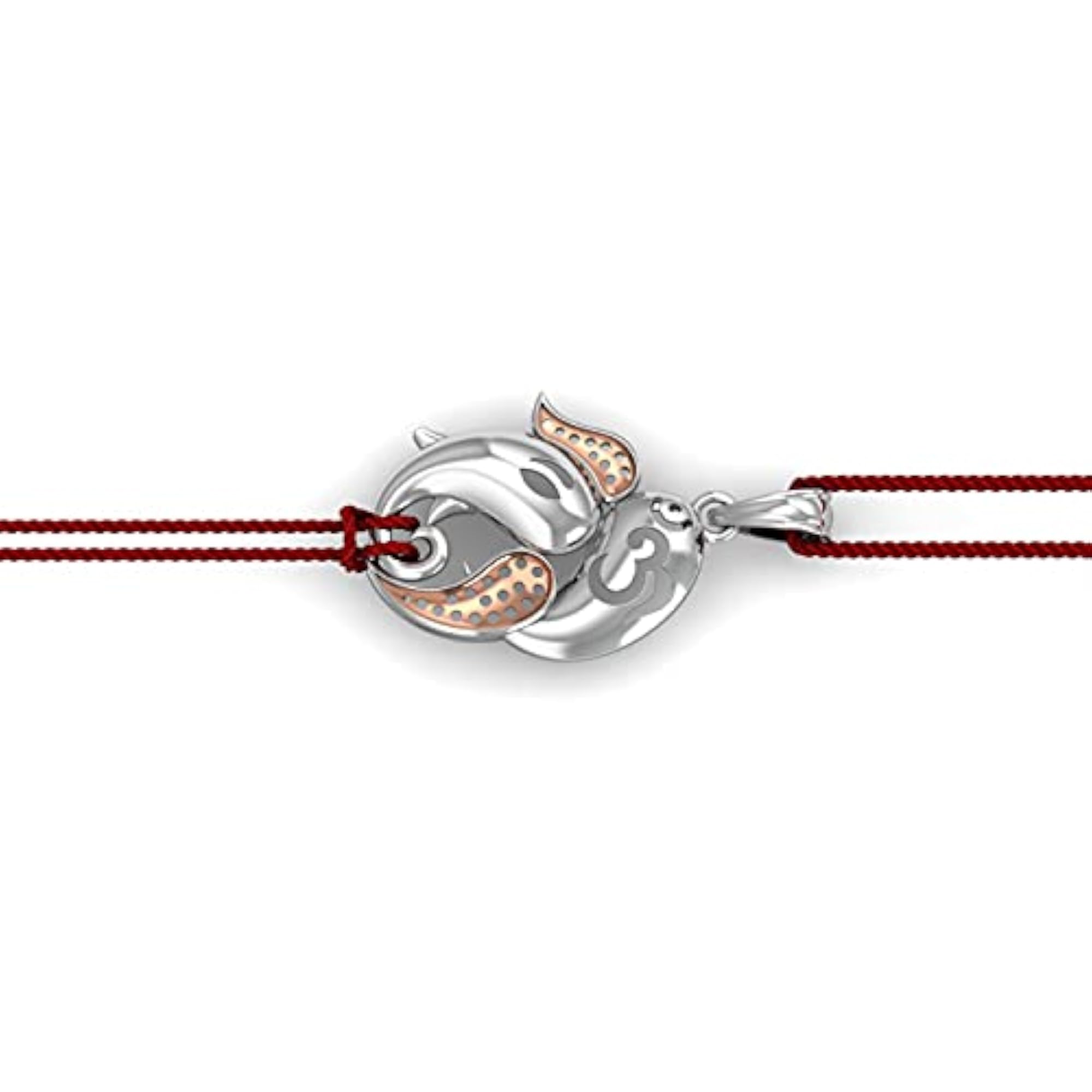 Ganesha 925 Sterling Silver Rakhi Bracelet for Men
