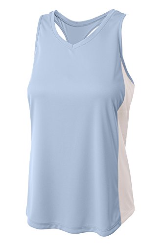 Débardeur respirant grand confort A4 Pacer Singlet 2XL bleu et blanc