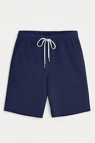 Image of Vogaan Men's Casual Slim Fit Shorts | Stylish Above Knee Shorts with Elastic Waist & Side Pockets Summer Wear for Gym Lounge Travel & Outdoor