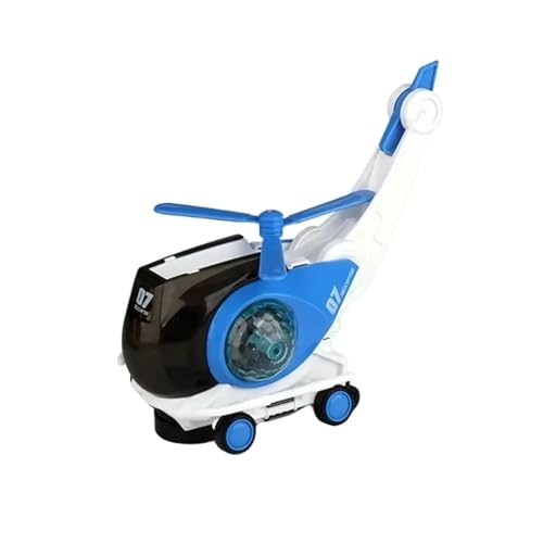 Kids Mandi Musical Helicopter Toy with Lights & Sound | Universal Wheel Bump-N-Go Action | Moving Toy for Kids (Multicolour)