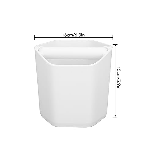 Coffee Knock Box Knocking Dregs Waste Grounds Large Capacity Brewing for Machine Replacement Parts (White) - Image 2