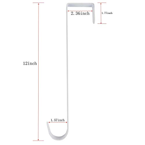 Nxtop White 12" L Premium Over The Door Metal Wreath Hanger Metal Hook 2Packs #TOP5