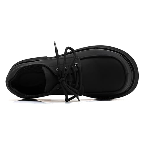 Image of Men's Fashion Platform Genuine Leather Dress Shoes Height Boosting Chunky Oxfords Shoes Casual Party Dating Prom