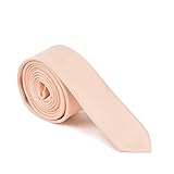 Poliéster DWOY Corbatas para hombres y mujeres Color sólido Slim hombres \'s Tie 4 cm, Rosa Salmón, Taille unique