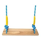 Holzschaukeln Hängematte mit verstellbarem Kletterseil Schaukelstuhl Erwachsener Kind Hängesessel Kapazität 300kg Baumschaukel