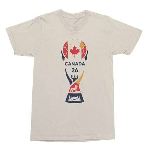 SWEET LEMONS Canada 26 Trophy Graphic | Soccer Pride Fans Unisex T-Shirt (Natural, XX-Large)