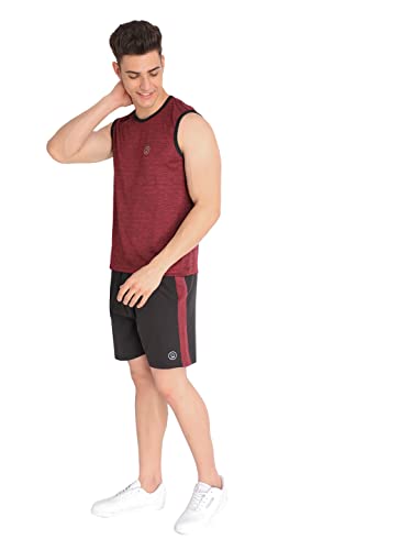 Image of CHKOKKO Men Polyester Printed Gym Co-Ord Sets Sleeveless Tank Top With Shorts