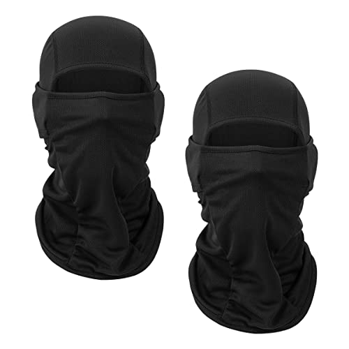 RnCop 2 Pack Balaclava for Men Women, UV Protection Elastic Face Mask Motorcycle Cycling Ski Mask for Helmet, Breathable Liner for Skiing, Snowboarding, Fishing, Running, Climbing, Hiking-Black