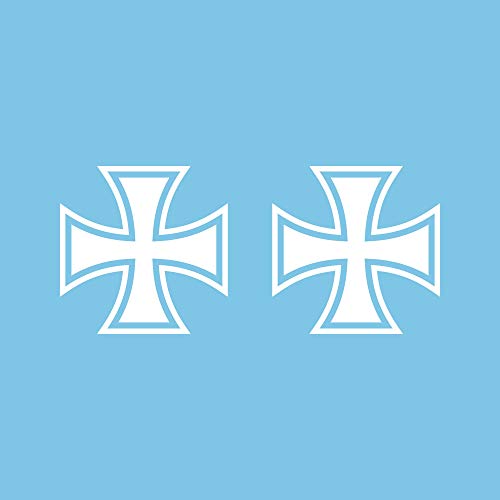 Autodomy Eisernes Kreuz Cross Aufkleber Paket 2 Stück für Auto oder Motorrad (Weib) Autodomy Eisernes Kreuz Cross Aufkleber Paket 2 Stück für Auto oder Motorrad (Weib)