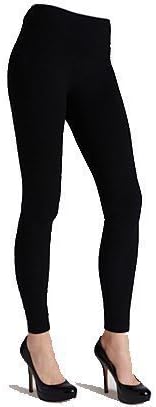 LADIES FLEECE LINED SOFT THERMAL FULL LENGTH LEGGING WOMEN FOOTLESS TIGHTS ONE SIZE 8-14 (Black thermal)