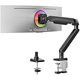 MOUNTUP Heavy Duty Single Monitor Arm for 42 40 39 34 32 27Inch Screens, Monitor Stand for Desk Supports 4.4-33 lbs, Height Adjustable Ultrawide Monitors Mount with C-Clamp & Grommet Base