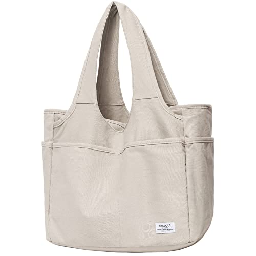 KYALOU Multi-Pocket Canvas Tote