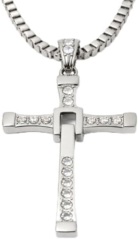 Colar Velozes E Furiosos Aço Inox Maciço Cordão E Cruz Dominic To...