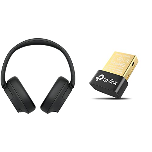 \j[(SONY)yWH-CH720N ubN  Bluetooth USBA_v^ Zbg z PCɂBTwbhzgBWH-CH720N ubN + TP-Link Bluetooth USBA_v^