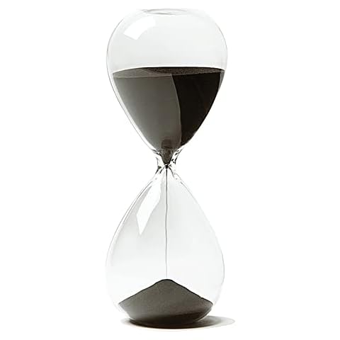 Hourglass, HoveBeaty Hand-Blown Sand Timer Set for Time Management 15 Minutes Durable Glass Construction (15 min, Black) Cover