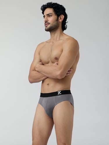 XYXX Men's Aero Super Combed Cotton Regular Fit Solid Antibacterial Briefs with No Marks Waistband (Pack of 2)