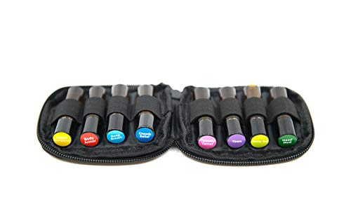 Essential Oil Pocket Roller Ball Keychain Kit - (8) 4Ml Roll-On Bottles Filled W/ Blends Body Armor, Deep Breath, Kneads Relief, Tummy Tamer, Yawn, Head Med, Liquid Sunshine, Stress Out #TOP1