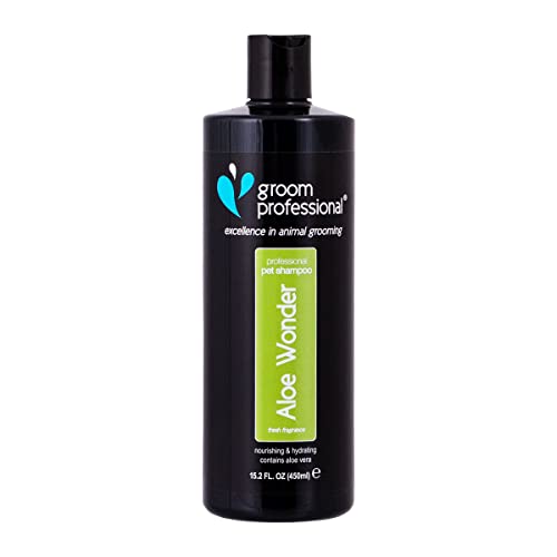 GROOM PROFESSIONAL Aloe Wonder Hundeshampoo Sensitiv - Für Juckende und Trockene Haut - Hundeshampoo Gegen Juckreiz - Sensitiv & Juckreiz Shampoo für Hunde - Beruhigende & Pflegende Formel, 450ml
