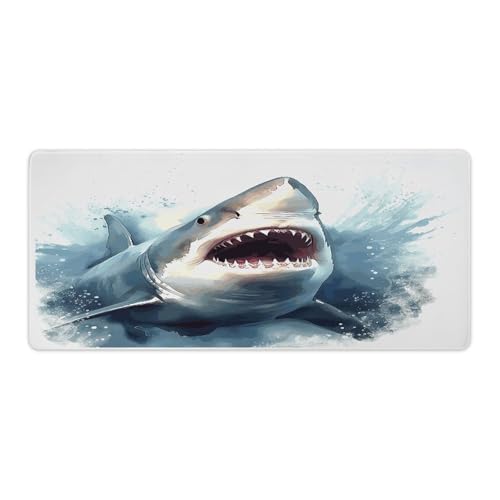 Grand tapis de souris de jeu antidérapant requin pour éviter les glisses