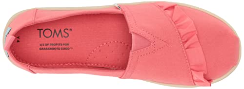 Toms Kids Canvas/Ruffle Alpargata (Little Kid/Big Kid) Tea Rose 13.5 Youth M #TOP4
