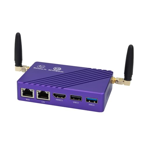 Gabinete metálico morado WayPonDEV para Banana Pi BPI-M5 Pro LPDDR4x, caja de metal para placa de desarrollo BPI-M5 Pro Rockchip RK3567 SBC con disipador de calor miniatura 4