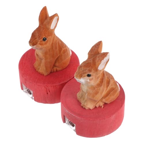 BESTonZON 2個木製うさぎ形筆削り器 手動シングルホール シャープナー かわいい文具 小学生 学生向け 持ち運び便利で筆 クレヨンに 学校 家 ア