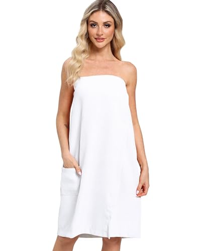Xeoxarel Waffle Towel Wraps for Women Lightweight Soft Shower Wrap Perfect for Spa Sauna and Pool White Ivory
