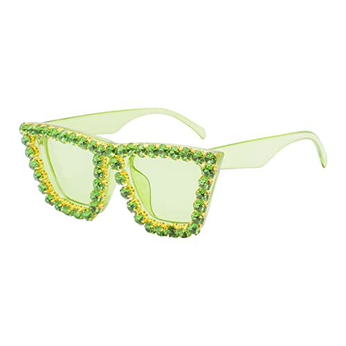 Image of Xpectrum Sparkly Diamond Sunglasses Bling Square Frame Festival Disco Rhinestone Accessories