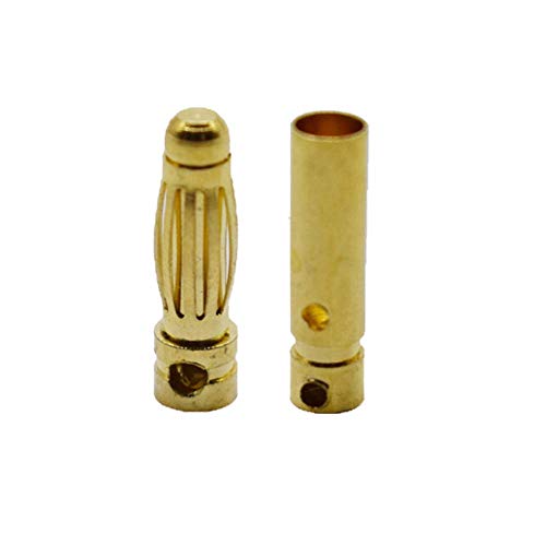 LINSYRC 20Pairs Gold-Plated 3.0MM 3MM Banana Plug Bullet Male Female Connector Adapter for RC Lipo Battery ESC Motors