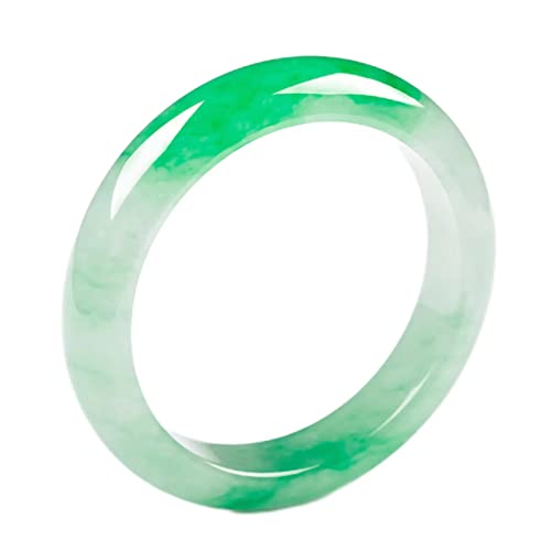 Bracelet de jade birman d'exception jonc rond vert clair et cireux 64 mm