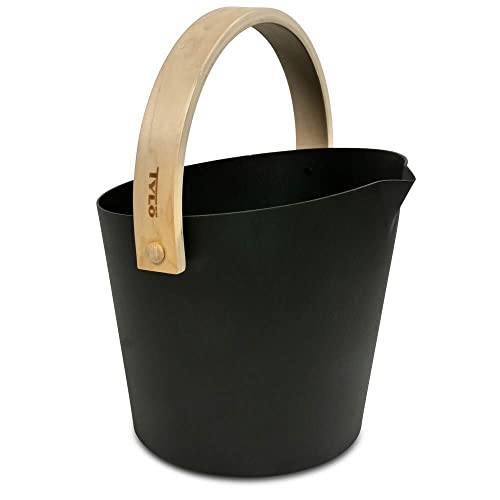 Tylö Saunakübel Brilliant Black, gefertigt aus eloxiertem und sandgestrahltem Aluminium