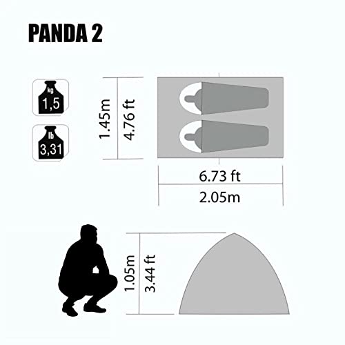 Ntk Panda 2 Person 6.7 By 4.7 Foot Sport Camping Dome Tent 2 Seasons #TOP2