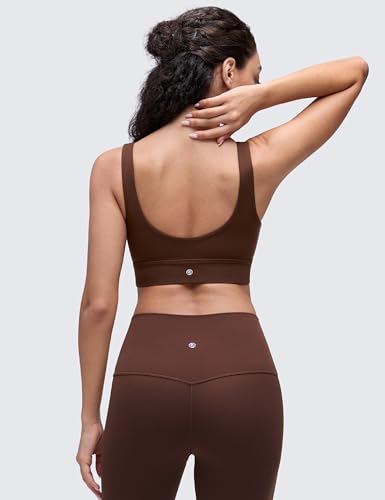 Image of CRZ YOGA Butterluxe U Back Sports Bras | Light Support, Removable Pads, Yoga, Extremely Soft, Longline, Scoop Neck, Wide Straps, for Women
