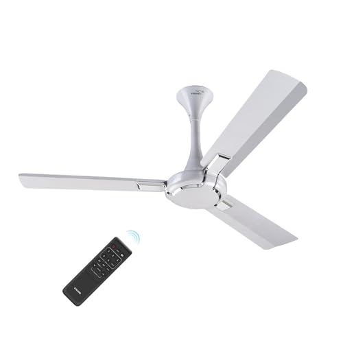Image of V-Guard Exado Pro ES BLDC Ceiling Fan | Remote Control | Anti Dust Coating | Energy Saving BLDC Fan | 370 RPM | 100% Copper Motor | 1200 mm | Pearl White Silver